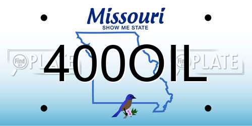 400OIL Missouri License Plate
