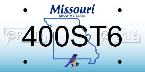 400ST6 Missouri License Plate