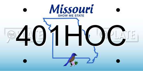 401HOC Missouri License Plate