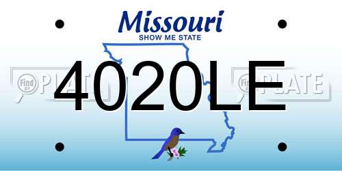 4020LE Missouri License Plate