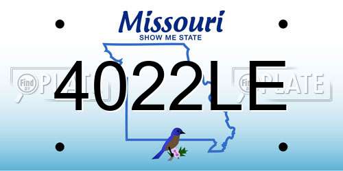 4022LE Missouri License Plate