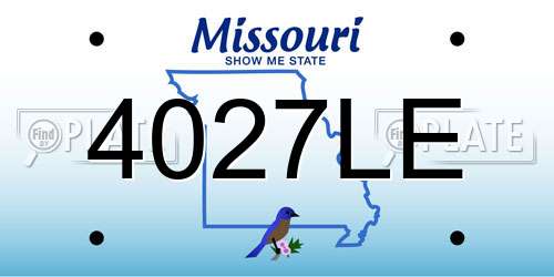 4027LE Missouri License Plate