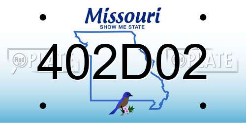 402D02 Missouri License Plate
