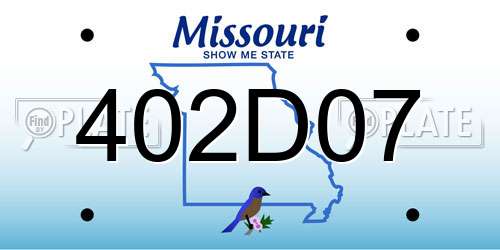 402D07 Missouri License Plate