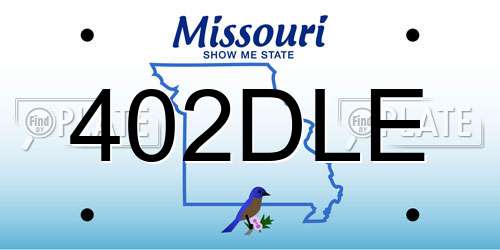 402DLE Missouri License Plate