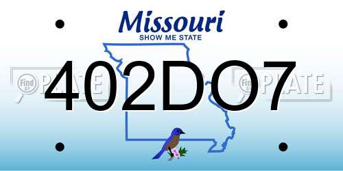 402DO7 Missouri License Plate