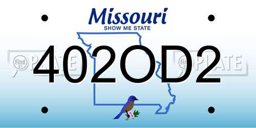 402OD2 Missouri License Plate