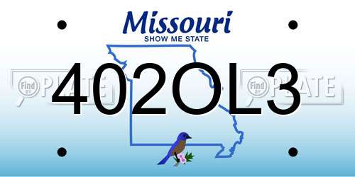 402OL3 Missouri License Plate