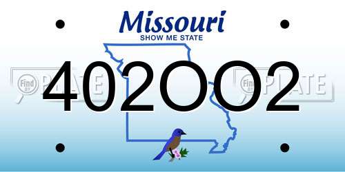 402OO2 Missouri License Plate