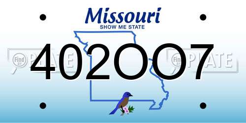 402OO7 Missouri License Plate