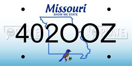 402OOZ Missouri License Plate