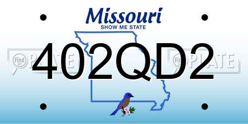 402QD2 Missouri License Plate