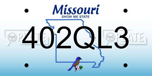 402QL3 Missouri License Plate