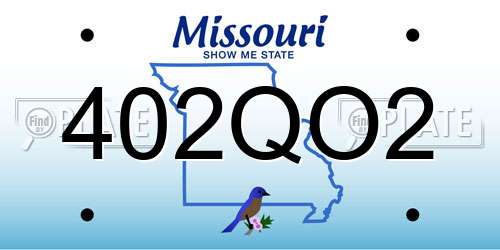 402QO2 Missouri License Plate