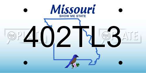 402TL3 Missouri License Plate