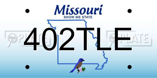 402TLE Missouri License Plate