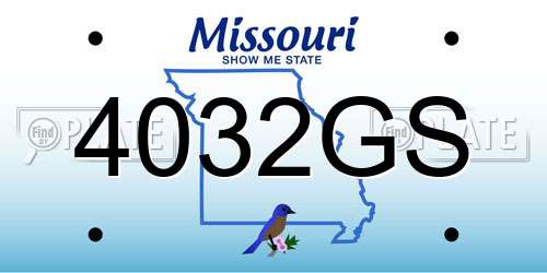 4032GS Missouri License Plate