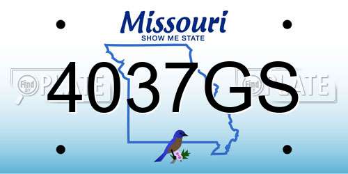 4037GS Missouri License Plate