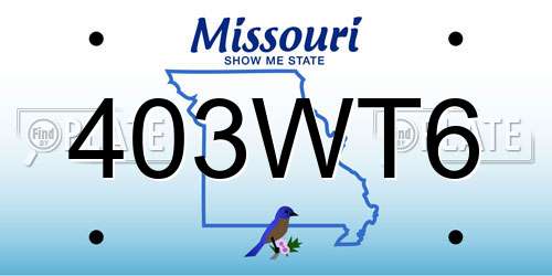 403WT6 Missouri License Plate