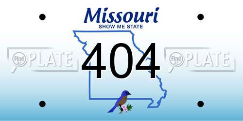 404 Missouri License Plate