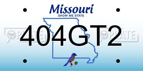 404GT2 Missouri License Plate