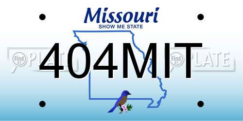404MIT Missouri License Plate