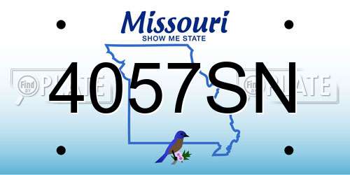 4057SN Missouri License Plate