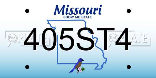 405ST4 Missouri License Plate
