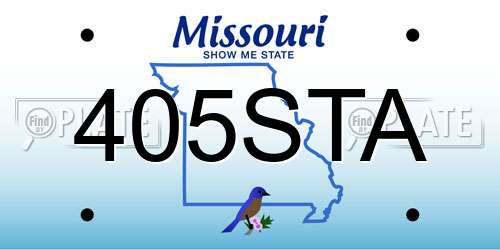 405STA Missouri License Plate