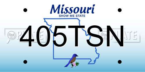 405TSN Missouri License Plate