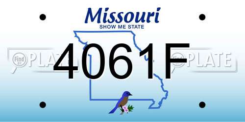 4061F Missouri License Plate