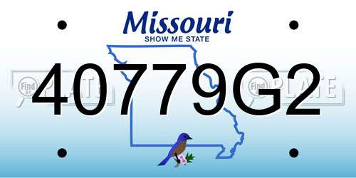 40779G2 Missouri License Plate
