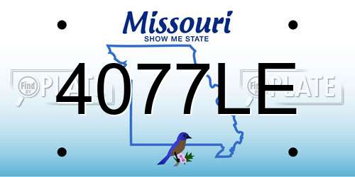 4077LE Missouri License Plate