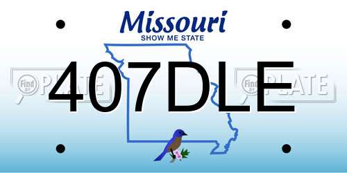 407DLE Missouri License Plate