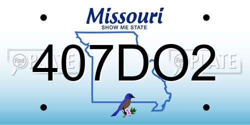 407DO2 Missouri License Plate