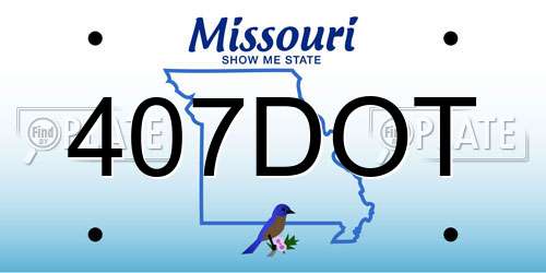 407DOT Missouri License Plate
