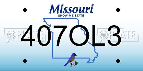 407OL3 Missouri License Plate