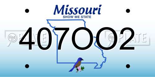 407OO2 Missouri License Plate