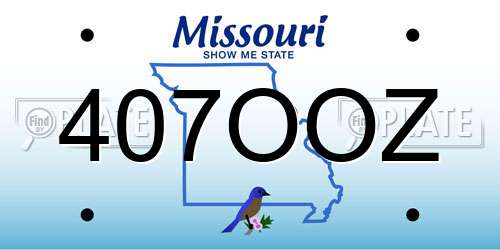 407OOZ Missouri License Plate