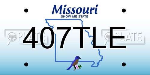 407TLE Missouri License Plate