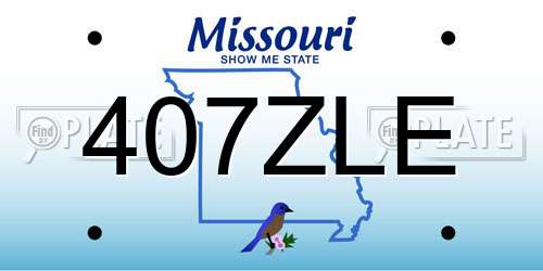 407ZLE Missouri License Plate