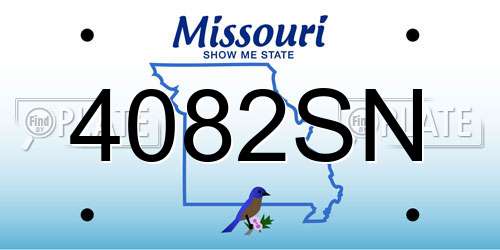 4082SN Missouri License Plate