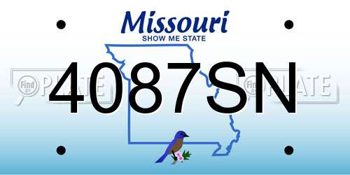 4087SN Missouri License Plate