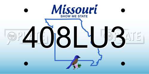 408LU3 Missouri License Plate