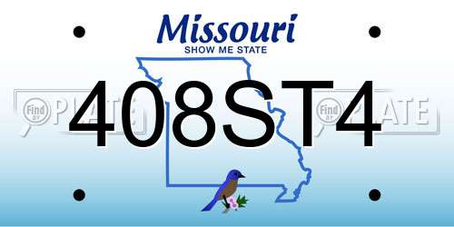 408ST4 Missouri License Plate