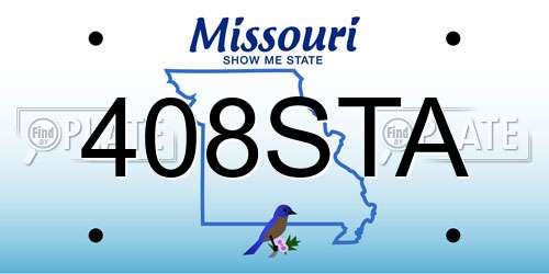 408STA Missouri License Plate