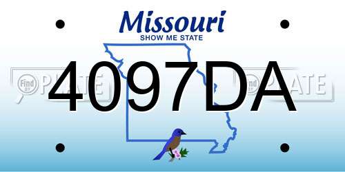 4097DA Missouri License Plate