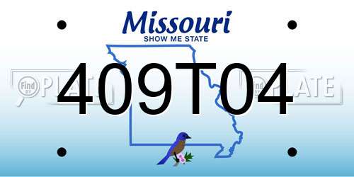 409T04 Missouri License Plate