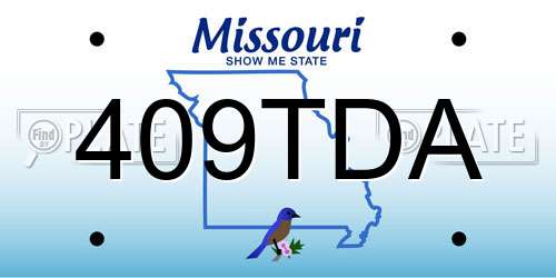409TDA Missouri License Plate