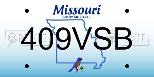 409VSB Missouri License Plate